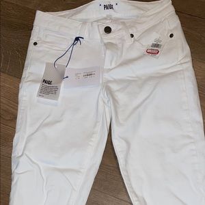 PAIGE DENIM - Verdugo Crop Raw Hem White Jeans